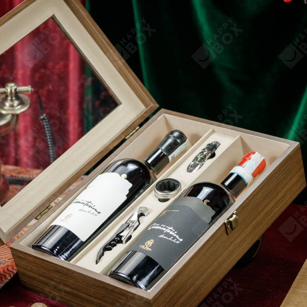 Hộp quà Tết cặp rượu vang cao cấp HPH152