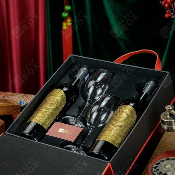 Hộp quà Tết rượu vang cao cấp Happybox HPH150