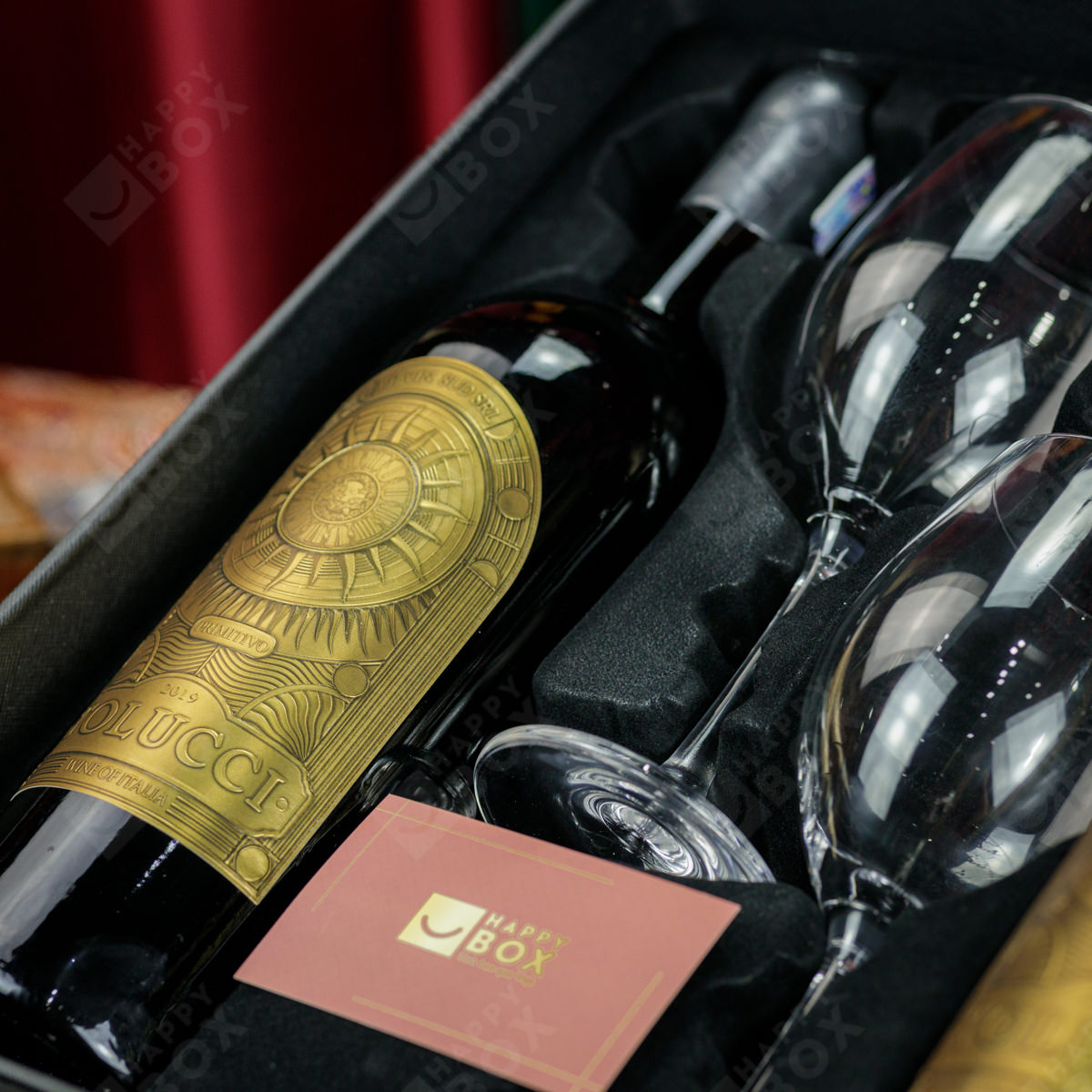 Hộp quà Tết rượu vang cao cấp Happybox HPH150